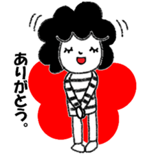 Stripe T-Shirt Afro Hair  No.2 sticker #10917954