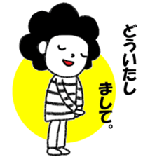 Stripe T-Shirt Afro Hair  No.2 sticker #10917955
