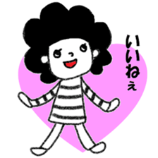 Stripe T-Shirt Afro Hair  No.2 sticker #10917957