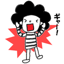 Stripe T-Shirt Afro Hair  No.2 sticker #10917958