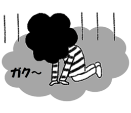Stripe T-Shirt Afro Hair  No.2 sticker #10917960