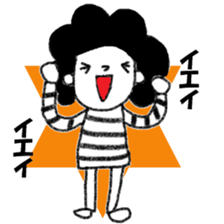 Stripe T-Shirt Afro Hair  No.2 sticker #10917962