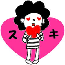 Stripe T-Shirt Afro Hair  No.2 sticker #10917964