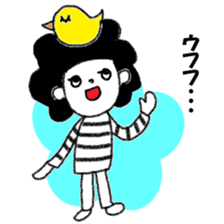 Stripe T-Shirt Afro Hair  No.2 sticker #10917965