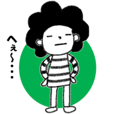 Stripe T-Shirt Afro Hair  No.2 sticker #10917966