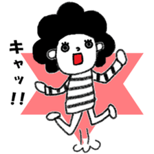 Stripe T-Shirt Afro Hair  No.2 sticker #10917967