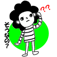 Stripe T-Shirt Afro Hair  No.2 sticker #10917969