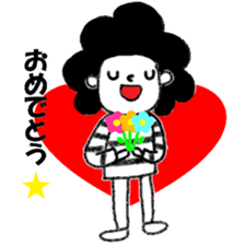 Stripe T-Shirt Afro Hair  No.2 sticker #10917972