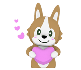 3D Pembroke Welsh Corgi Sticker sticker #10919941