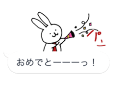 Rabbit wearing a necktie in the balloon sticker #10920999