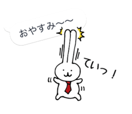Rabbit wearing a necktie in the balloon sticker #10921002