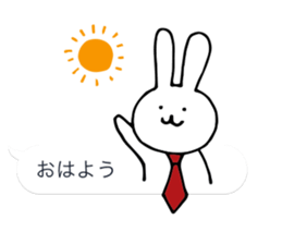Rabbit wearing a necktie in the balloon sticker #10921003
