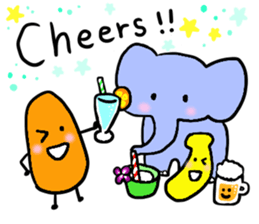 Elephant and Thai Fruits are Friends. sticker #10922058