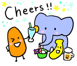Elephant and Thai Fruits are Friends. sticker #10922058