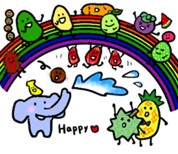 Elephant and Thai Fruits are Friends. sticker #10922099