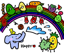Elephant and Thai Fruits are Friends. sticker #10922099