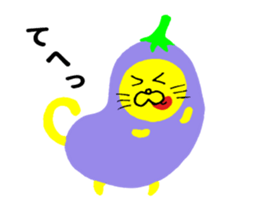 Eggplant-cat sticker #10924822