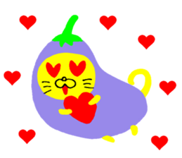 Eggplant-cat sticker #10924823