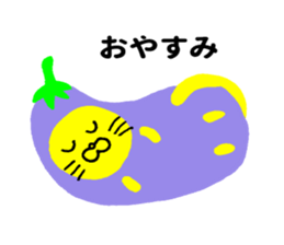 Eggplant-cat sticker #10924824