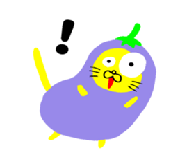 Eggplant-cat sticker #10924826
