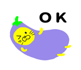 Eggplant-cat sticker #10924827