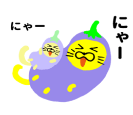 Eggplant-cat sticker #10924828