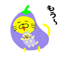 Eggplant-cat sticker #10924831