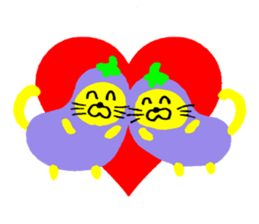 Eggplant-cat sticker #10924833