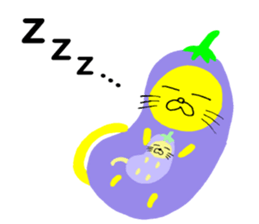 Eggplant-cat sticker #10924843