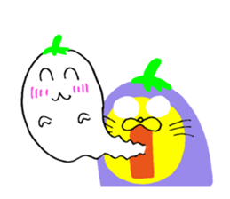 Eggplant-cat sticker #10924847