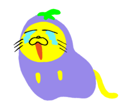 Eggplant-cat sticker #10924848