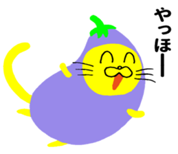 Eggplant-cat sticker #10924849