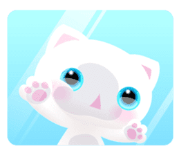 White kitty! sticker #10927640
