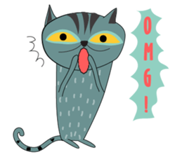 Funny Old Cat sticker #10927990