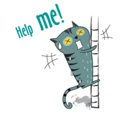 Funny Old Cat sticker #10927991