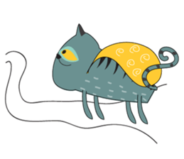 Funny Old Cat sticker #10928011