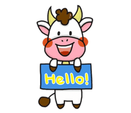 happiness cow sticker #10931536