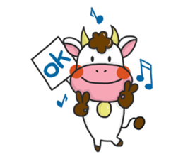 happiness cow sticker #10931554