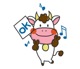 happiness cow sticker #10931554