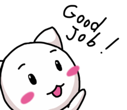 Fun white cat sticker #10931897