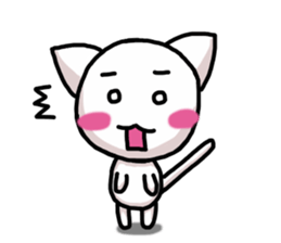 Fun white cat sticker #10931903