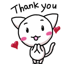 Fun white cat sticker #10931906