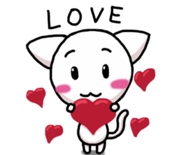 Fun white cat sticker #10931907