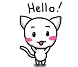 Fun white cat sticker #10931908