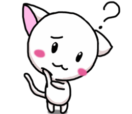 Fun white cat sticker #10931915
