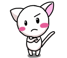 Fun white cat sticker #10931916