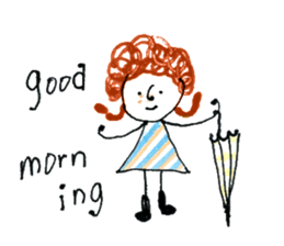 Girl of curly hair sticker #10933976