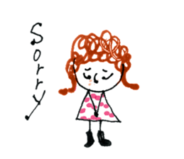 Girl of curly hair sticker #10933978