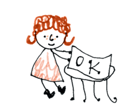 Girl of curly hair sticker #10933982