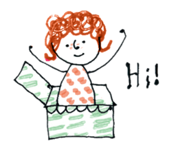 Girl of curly hair sticker #10933984